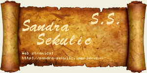 Sandra Sekulić vizit kartica